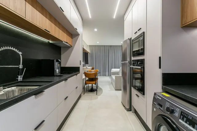 Studio com Sofá-cama e Lavadora - Apto 212